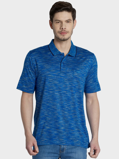 

ColorPlus Men Blue Solid Polo Collar T-shirt