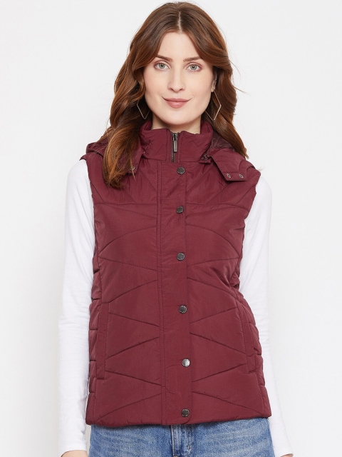 

Octave Women Burgundy Solid Padded Jacket