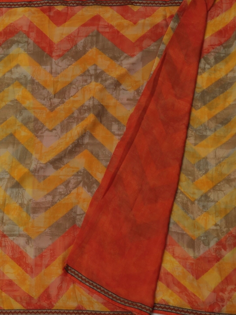 

Pothys Multicoloured Printed Poly Georgette Saree, Multi