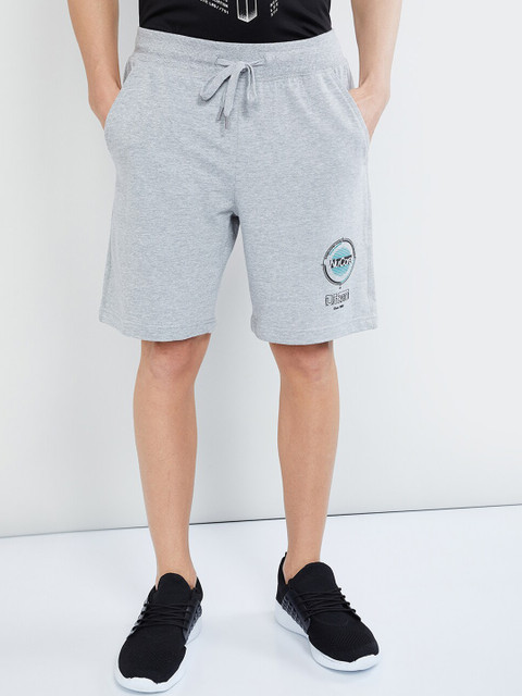 

max Men Grey Melange Solid Regular Fit Regular Shorts
