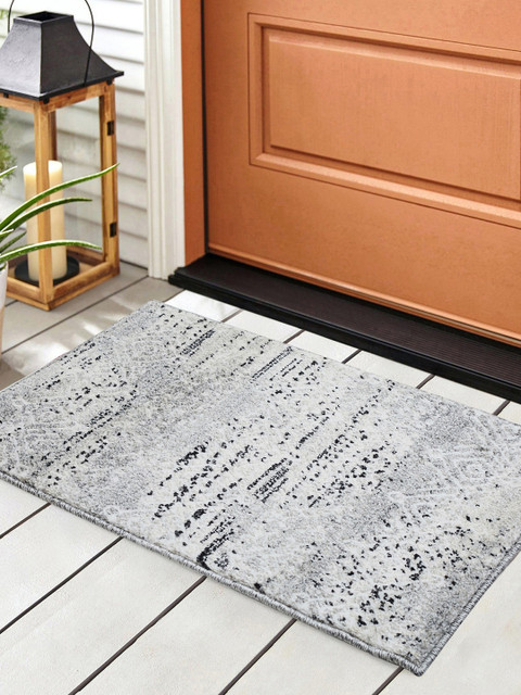 

SPACES Cream-Coloured & Grey Solid Large Door Mat