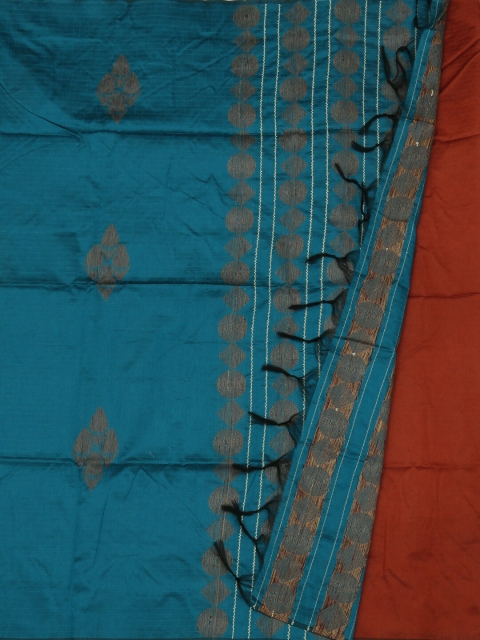 

Pothys Blue Woven Design Jute Silk Saree