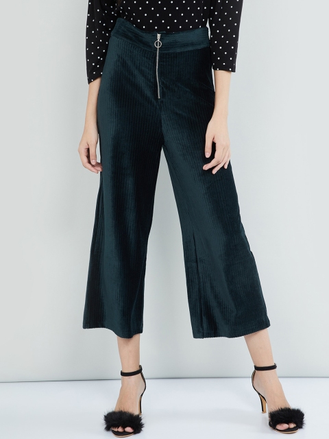 

max Women Green Regular Fit Solid Culottes