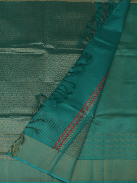 

Pothys Yellow & Green Cotton Blend Woven Design Saree