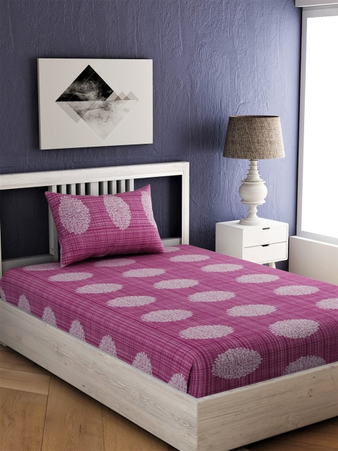 

EverHOME Multicoloured Geometric 144 TC Cotton 1 Single Bedsheet with 1 Pillow Covers, Multi