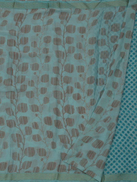 

Pothys Blue & Brown Poly Georgette Printed Saree