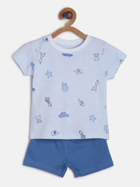 

MINI KLUB Boys Blue Printed T-shirt with Shorts
