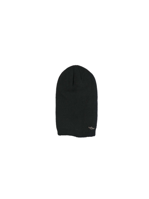 Bunnywave Unisex Black Solid Beanie
