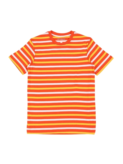 

Pantaloons Junior Boys Orange Striped Round Neck T-shirt