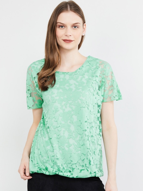 

max Women Green Self Design Top