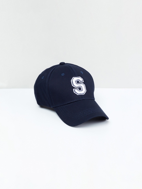 

max Boys Navy Blue & White Embroidered Baseball Cap