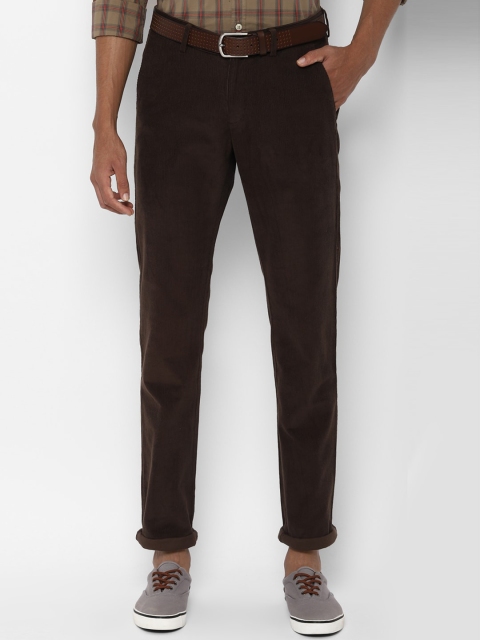 

Allen Solly Men Brown Solid Corduroy Regular Trousers