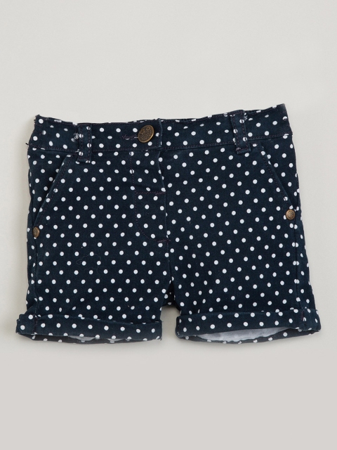 

max Girls Navy Blue Printed Regular Fit Shorts
