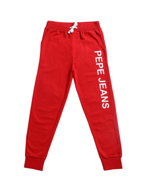 

Pepe Jeans Boys Red Solid Straight-Fit Joggers