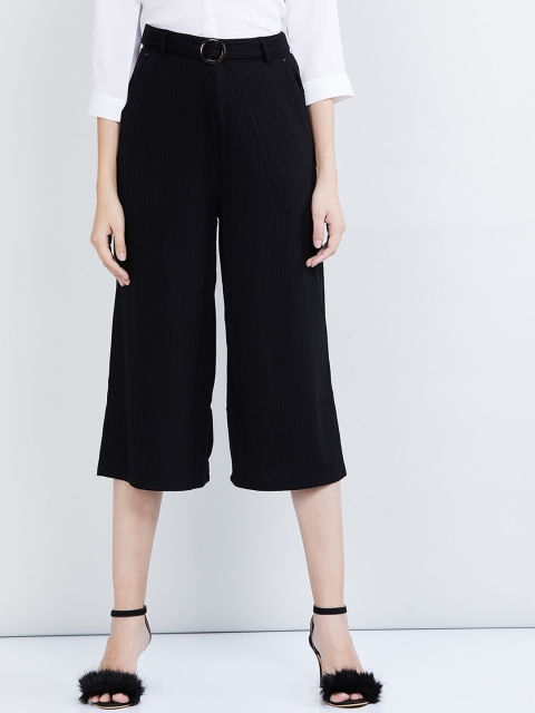 

max Women Black Regular Fit Solid Culottes
