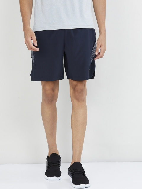 

max Men Navy Blue Solid Regular Shorts