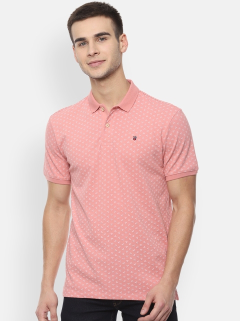 

Louis Philippe Sport Men Pink Printed Polo Collar T-shirt