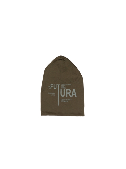 

Bunnywave Unisex Brown & Grey Printed Beanie