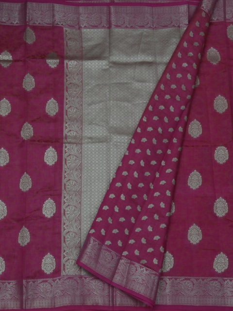 

Pothys Magenta Woven Design Jute Silk Saree