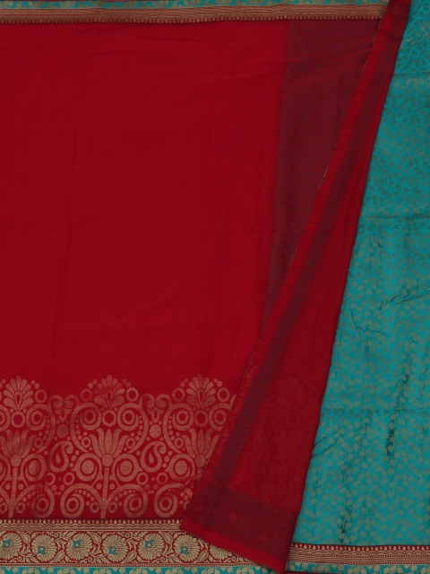 

Pothys Red Solid Poly Georgette Saree