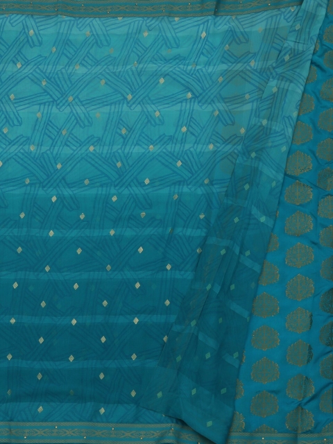 

Pothys Blue Woven Design Poly Georgette Saree