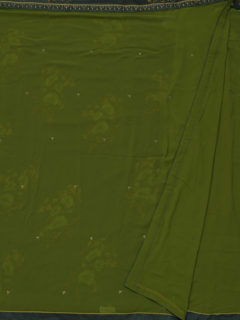

Pothys Olive Green Woven Design Poly Georgette Saree