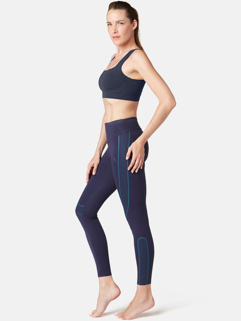 

Domyos By Decathlon Navy Blue Solid Non-Wired Lightly Padded Workout Bra 8561184