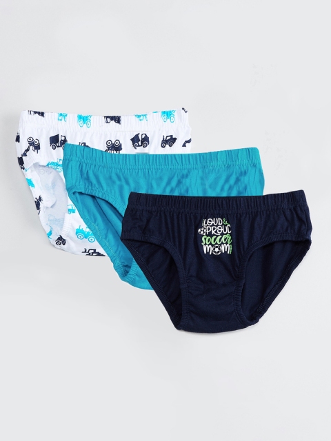 

max Boys Pack Of 3 Hipster Briefs S19DIN03, Navy blue
