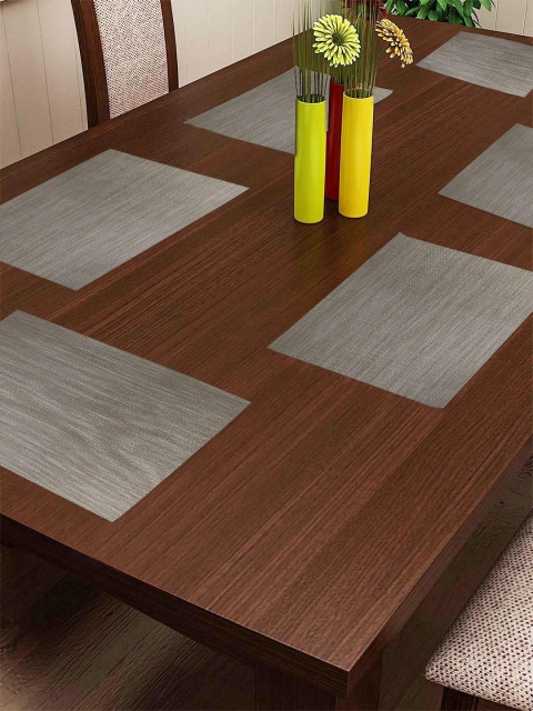 

BIANCA Set of 6 Beige Textured Easily Washable & Extra Durable PVC Dining Table Mats