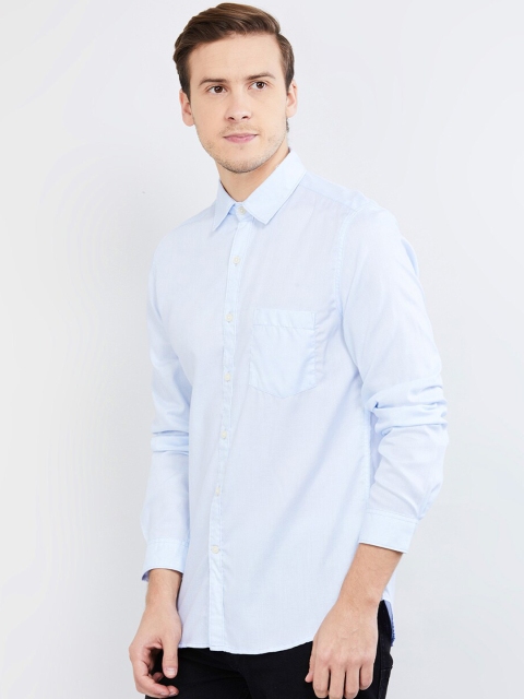 

max Men Pastel Blue Regular Fit Solid Casual Shirt