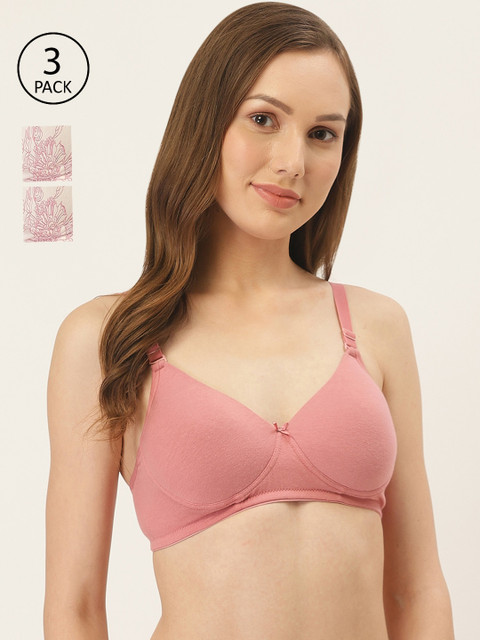 

Inner Sense Pack of 3 Organic Cotton Antimicrobial Wire-Free Padded Sustainable Bra ISB068, Multi
