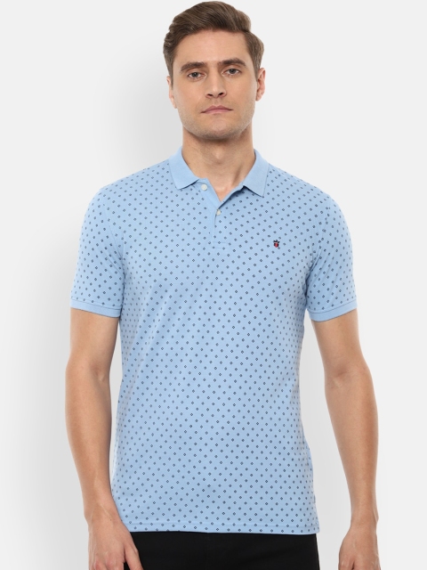 

Louis Philippe Sport Men Blue Printed Polo Collar T-shirt