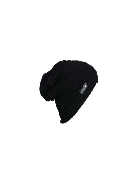 

Bunnywave Unisex Black Self Design Beanie