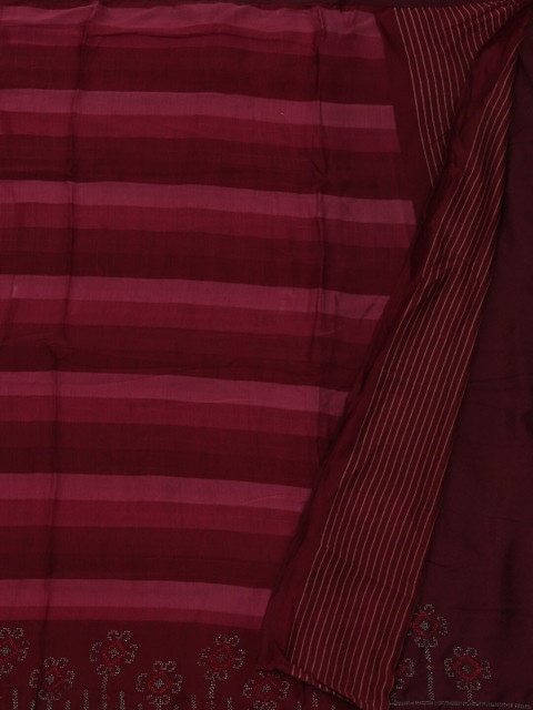 

Pothys Maroon Striped Poly Georgette Saree