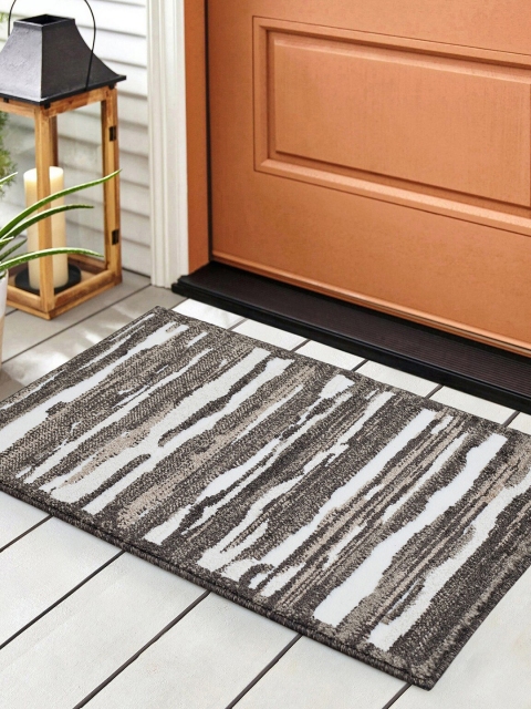 

SPACES Brown & White Patterned Floor Mat