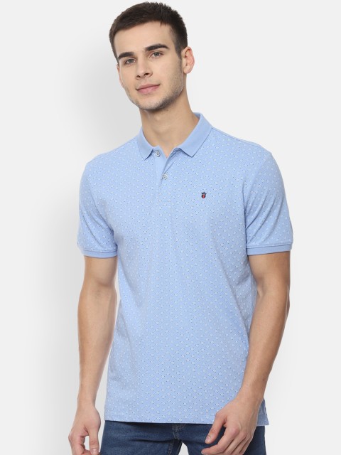 

Louis Philippe Sport Men Blue Printed Polo Collar T-shirt