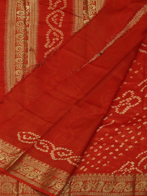 

Pothys Orange Printed Art Silk Saree