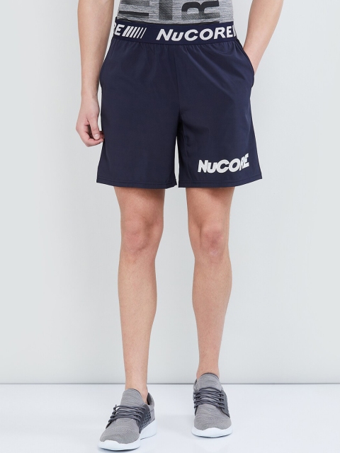 

max Men Navy Blue Solid Regular Fit Regular Shorts