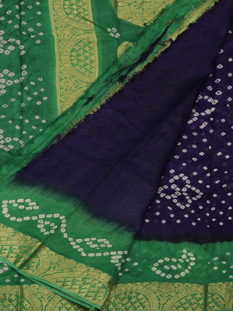 

Pothys Navy Blue & Green Art Silk Printed Saree