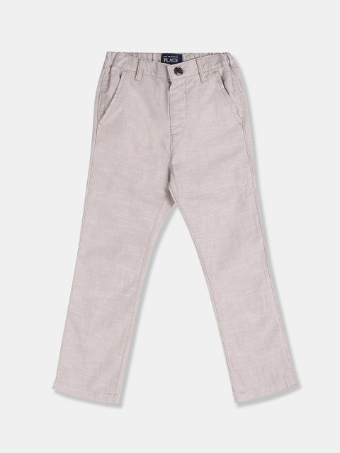 

The Childrens Place Boys Beige Regular Fit Solid Regular Trousers