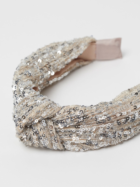 

H&M Women Beige Sequined Alice Band