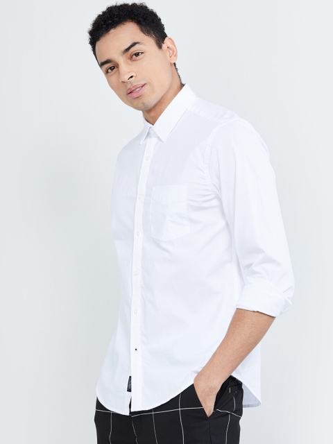 

max Men White Regular Fit Solid Casual Shirt
