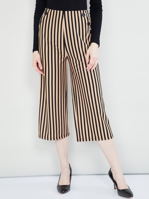 

max Women Multicoloured Regular Fit Striped Culottes, Multi