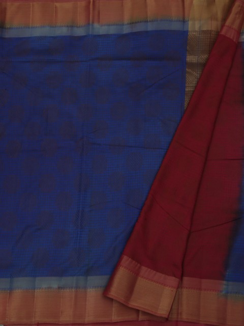 

Pothys Blue & Red Jute Silk Woven Design Saree
