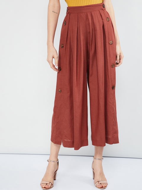 

max Women Rust Regular Fit Solid Culottes