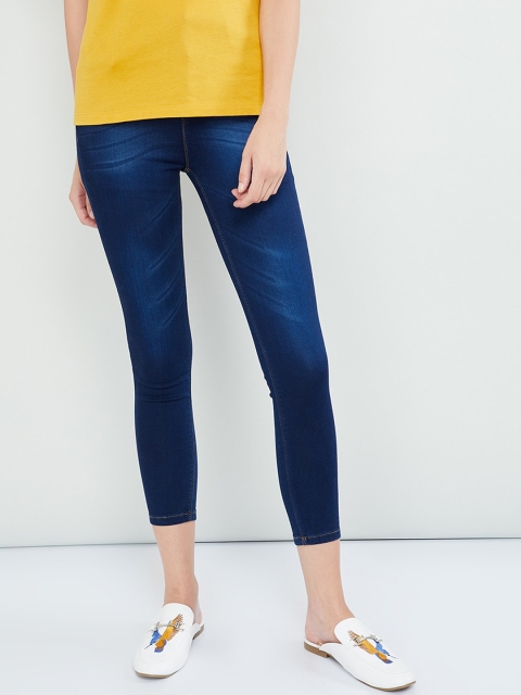 

max Women Blue Skinny Fit Mid-Rise Clean Look Stretchable Jeans