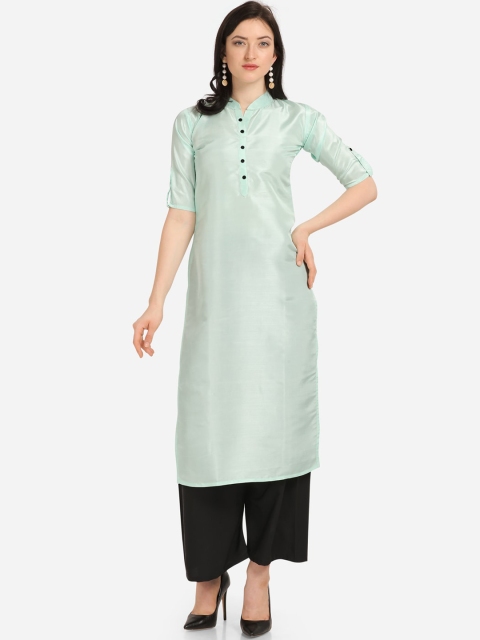 

Florence Women Green & Black Solid Kurta with Palazzos