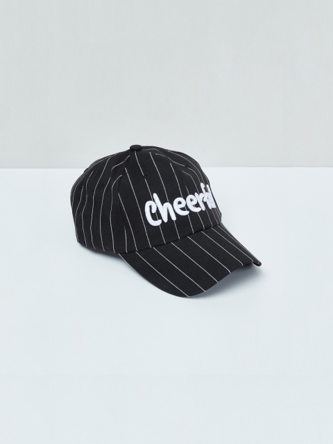 

max Boys Black Printed Baseball Cap