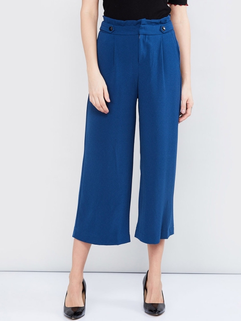

max Women Blue Regular Fit Solid Culottes