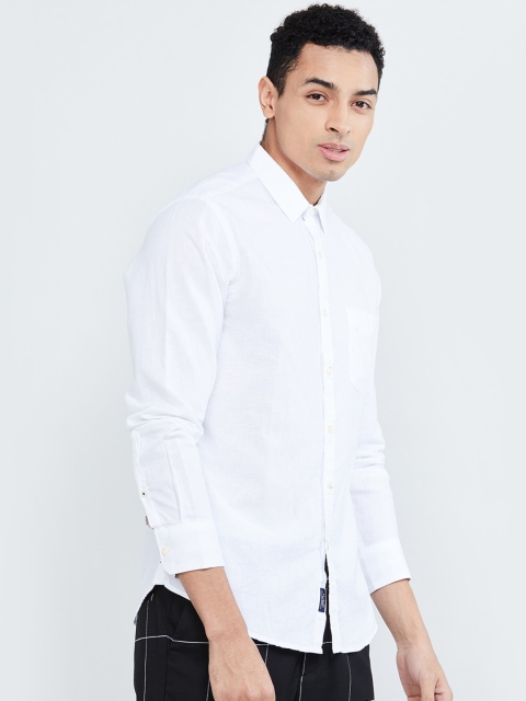 

max Men White Regular Fit Solid Casual Shirt